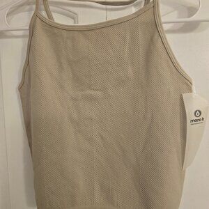 Mono B Cropped Tank Olive Green Size Small